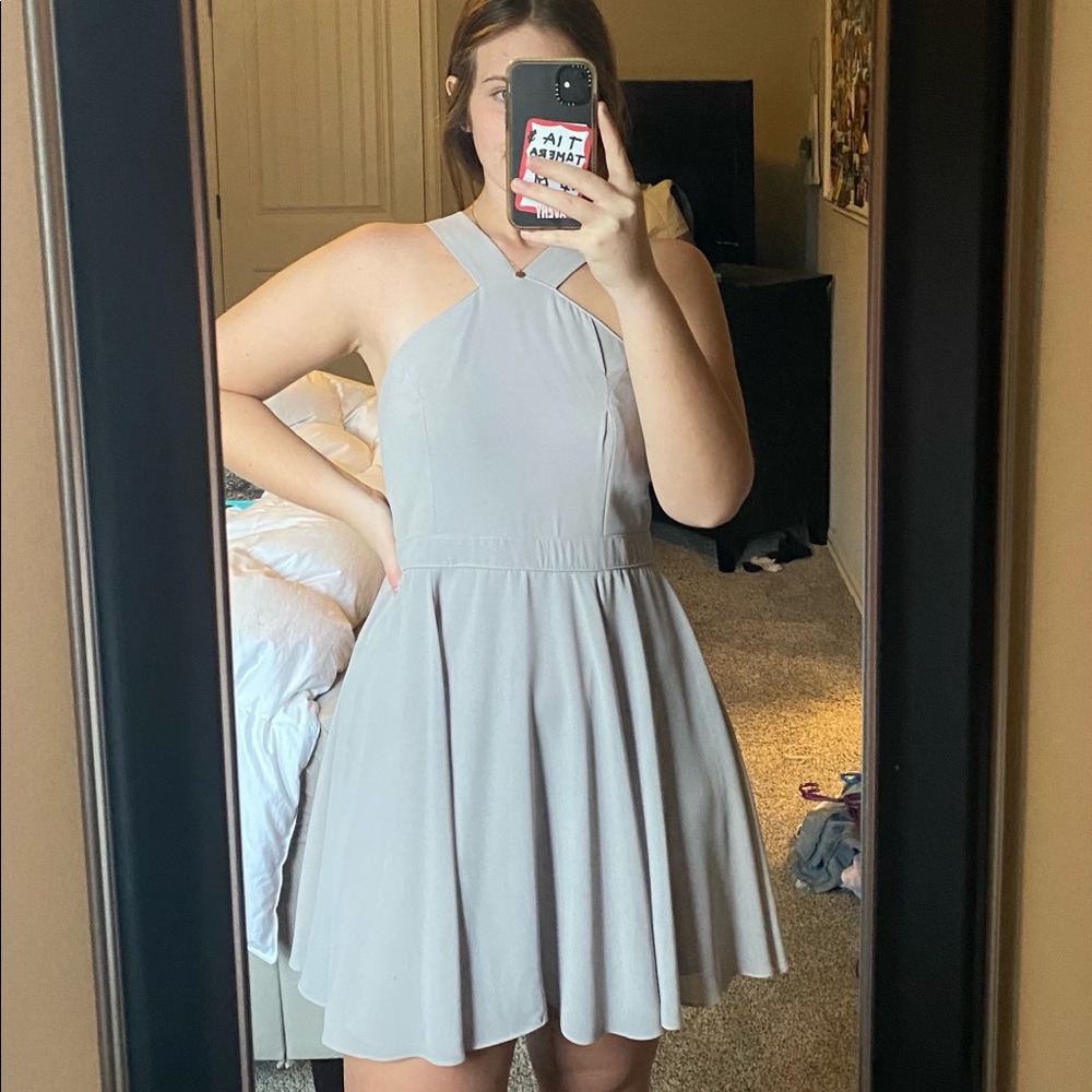 Lulus Light Grey Formal dress